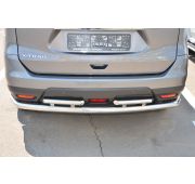 Защита заднего бампера  двойная угл.большая 60/42 Nissan X-trail 2015 (Т32) Третье поколение
