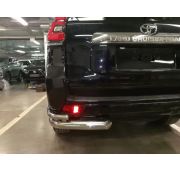 Защита заднего бампера угловая двойная Toyota Land Cruiser Prado 150 2017