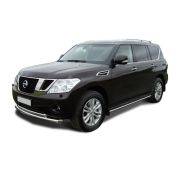 Защита переднего бампера (радиус)  76/60 Nissan Patrol 2010