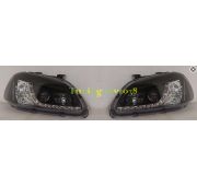 Фары передние черные линзы диодная лента тюнинг Honda Civic/ Honda Civic Ferio EK# 1996-1998