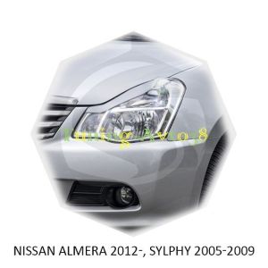 Реснички на фары Nissan Almera 2012г-/Sylphy 2005-2009г
