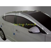 Дефлекторы окон ( ветровики ) хром Hyundai Avante AD 2015-