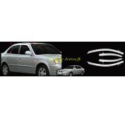 Дефлекторы окон ( ветровики ) хром Hyundai Verna 2002-2004