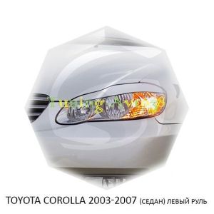 Реснички на фары Toyota Corolla 2003-2007г (лев. руль американец ) (седан)