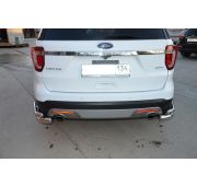 Защита заднего бампера  угловая двойная 76/42 Ford Explorer 2017