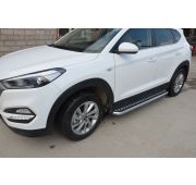 Пороги с накладным листом 53 Hyundai Tucson 2018 III рестайлинг