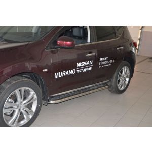 Пороги с накладным листом 53 Nissan Murano 2014