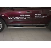 Пороги труба с проступью 76 Nissan Murano 2014
