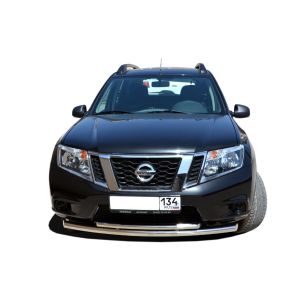 Защита переднего бампера двойная (радиус) 60/42 Nissan Terrano 2015