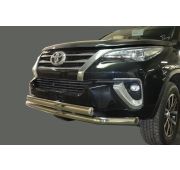 Защита переднего бампера двойная 76/75х42 овал Toyota Fortuner 2017
