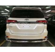 Защита заднего бампера угловая большая 76/42 Toyota Fortuner 2017