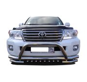 Защита переднего бампера «акула»+скоба 76/60/42 Toyota Land Cruiser 200  2007-2012