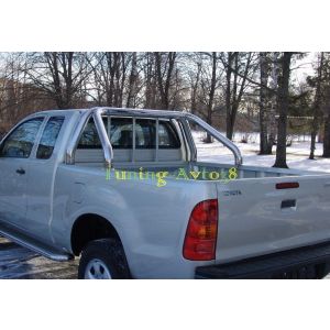Дуга безопасности с защитой заднего стекла в кузов пикапа Toyota Hilux 2006-