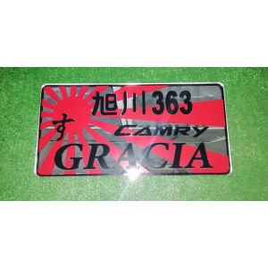 Табличка вместо японского номера Toyota Camry Gracia