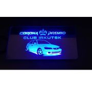 Табличка вместо японского номера с подсветкой Toyota Corona Premio