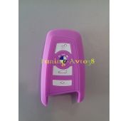 Чехол для брелка силиконовый BMW ( малиновый )