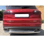 Защита заднего бампера двойная 60/42 Chery Tiggo 8 Pro 2021