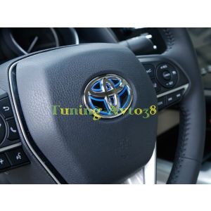 Наклейка на руль Toyota Camry XV70 2018- ( синяя )