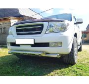 Защита переднего бампера двойная с перемычками 76/76 Toyota Land Cruiser 200 2007-2012
