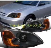 Фары передние черные линзы тюнинг Honda Civic Ferio ES# ET# SED 2001-2003