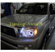 Фары передние хром ангельские глазки линзы диоды тюнинг Toyota Tacoma  #RN2## 2004-2011