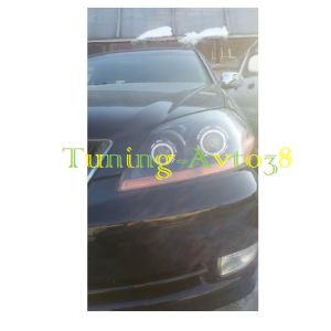 Фары передние хром ангельские глазки линзы ксенон тюнинг Toyota Mark II GX110 2002-2004