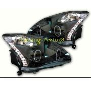 Фары передние черные ангельские глазки линзы тюнинг Toyota Harrier RX330/Lexus RX300/330 2003-2009