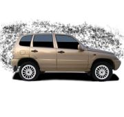 Накладки порогов с/о «Квадратные»Chevrolet Niva	2002-2008