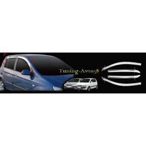 Дефлекторы окон ( ветровики ) хром Hyundai Click 2002-2005
