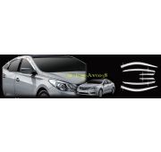 Дефлекторы окон ( ветровики ) хром Hyundai Grandeur HG 2011-2015