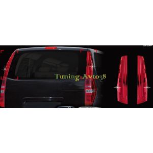 Накладки на задние стойки ( красные ) Hyundai Grand Starex 2007-2014
