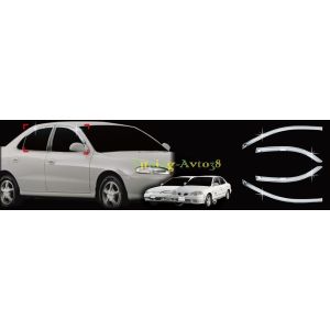 Дефлекторы окон ( ветровики ) хром Hyundai Avante 1995-1997