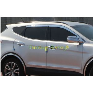 Дефлекторы окон ( ветровики ) хром Hyundai Santa Fe DM 2012-2014