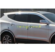 Дефлекторы окон ( ветровики ) хром Hyundai Santa Fe DM 2012-2014