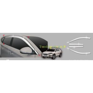 Дефлекторы окон ( ветровики ) хром Hyundai Tucson 2015-