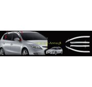 Дефлекторы окон ( ветровики ) хром Hyundai i30 2009-
