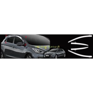 Дефлекторы окон ( ветровики ) хром Hyundai i30 2011-