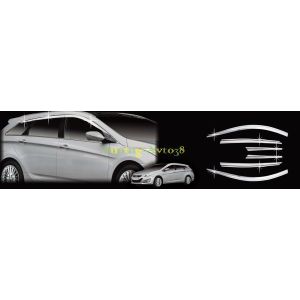 Дефлекторы окон ( ветровики ) хром Hyundai i40 2011- ( хэтчбэк )