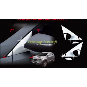 Хром накладки в углы зеркал заднего вида Kia Sportage 2010-