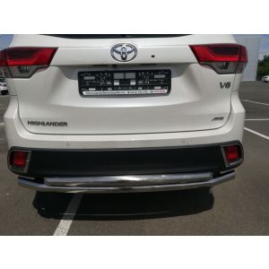 Защита заднего бампера двойная 60/42 Toyota Highlander 2017