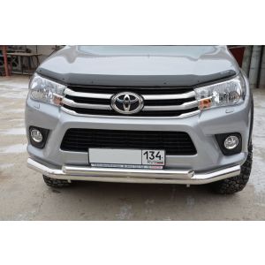 Защита переднего бампера двойная 76/60 Toyota Hilux 2015