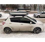 Багажный бокс CYBORT Turbo Challenger Edition 450 186x82x35 см (2-х стороннее открытие, бело-черный глянец )