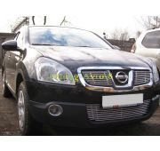 Накладка на решетку радиатора ( трубочки ) d 10  Nissan Qashqai 2007-2010