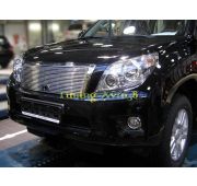 Накладка на решетку радиатора ( трубочки ) (без камеры) d10 Toyota Land Cruiser 150 Prado 2010-